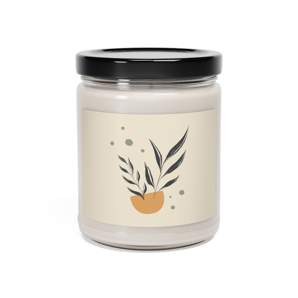 Lifestyle Details - Black Leaves in Bowl Scented Soy Wax Candle - Closed