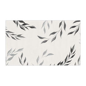 Lifestyle Details - Black and White Windy Leaves Kitchen Towel - Horizontal