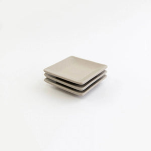 Lifestyle Details - Condiment Square Mini Plates in Muslin - Set of 3