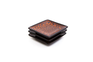 Lifestyle Details - Condiment Square Mini Plates in Tangerine - Set of 3