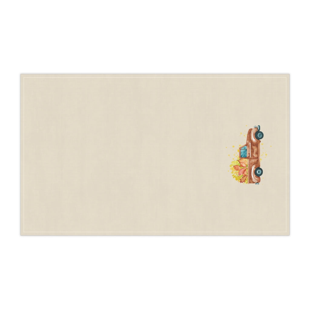 Lifestyle Details - Ecru Kitchen Towel - Brown Rustic Autumn Truck - Horizontal