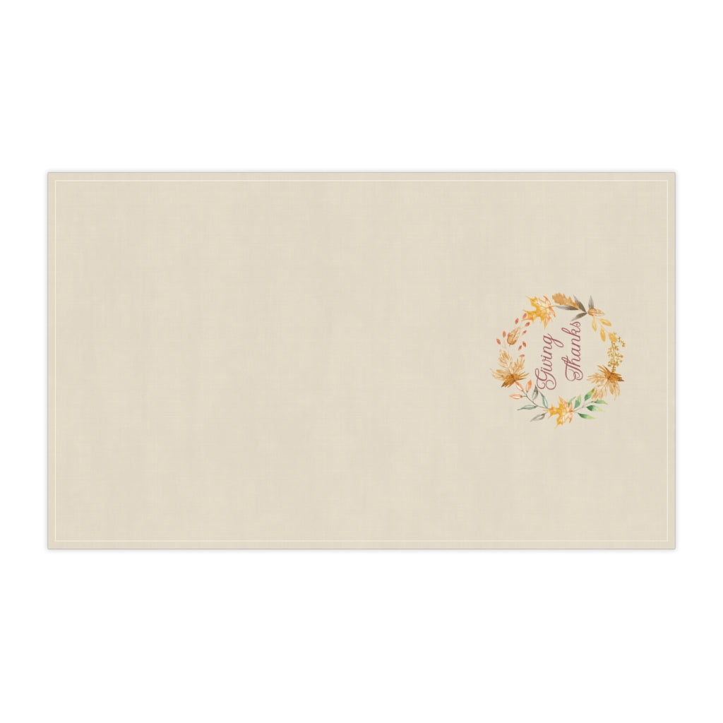 Lifestyle Details - Ecru Kitchen Towel - Giving Thanks - Horizontal