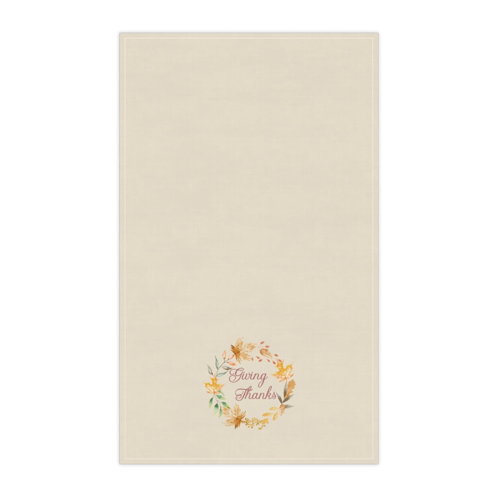 Lifestyle Details - Ecru Kitchen Towel - Giving Thanks - Vertical