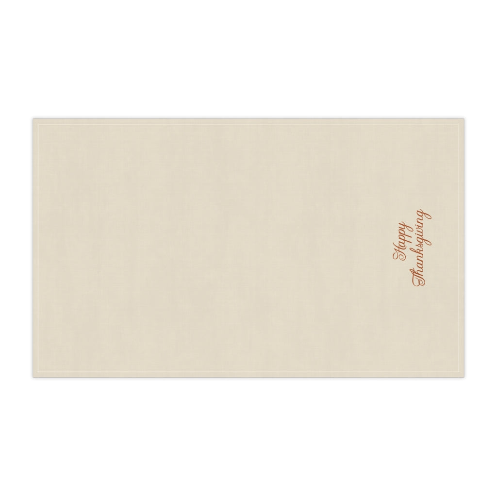 Lifestyle Details - Ecru Kitchen Towel - Happy Thanksgiving - Horizontal