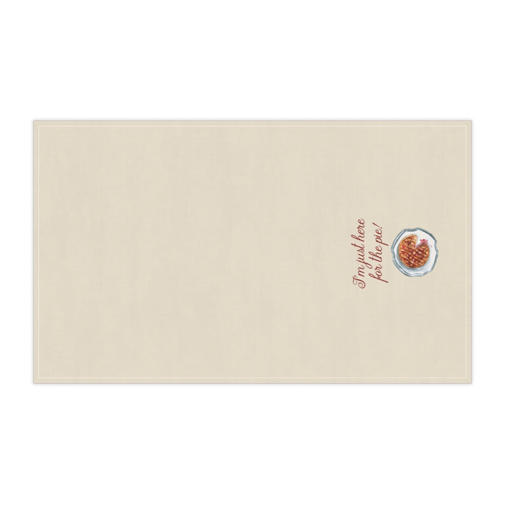 Lifestyle Details - Ecru Kitchen Towel - I'm just here for the pie! - Horizontal