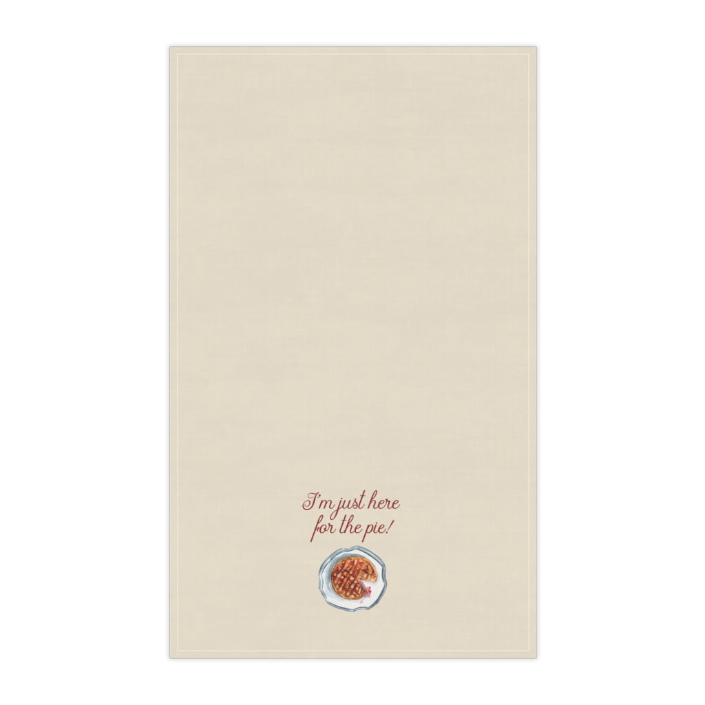 Lifestyle Details - Ecru Kitchen Towel - I'm just here for the pie! - Vertical