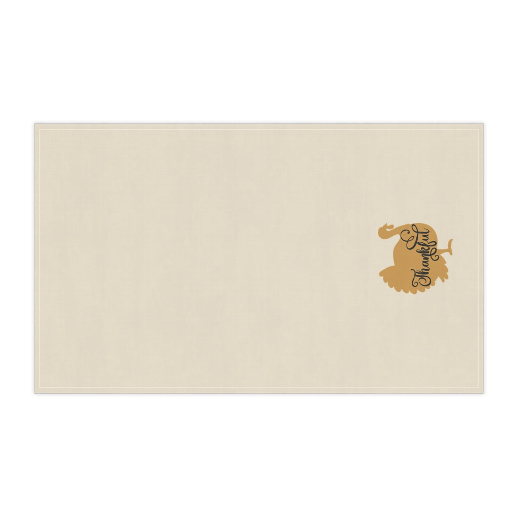 Lifestyle Details - Ecru Kitchen Towel - Thankful Turkey in Apricot - Horizontal