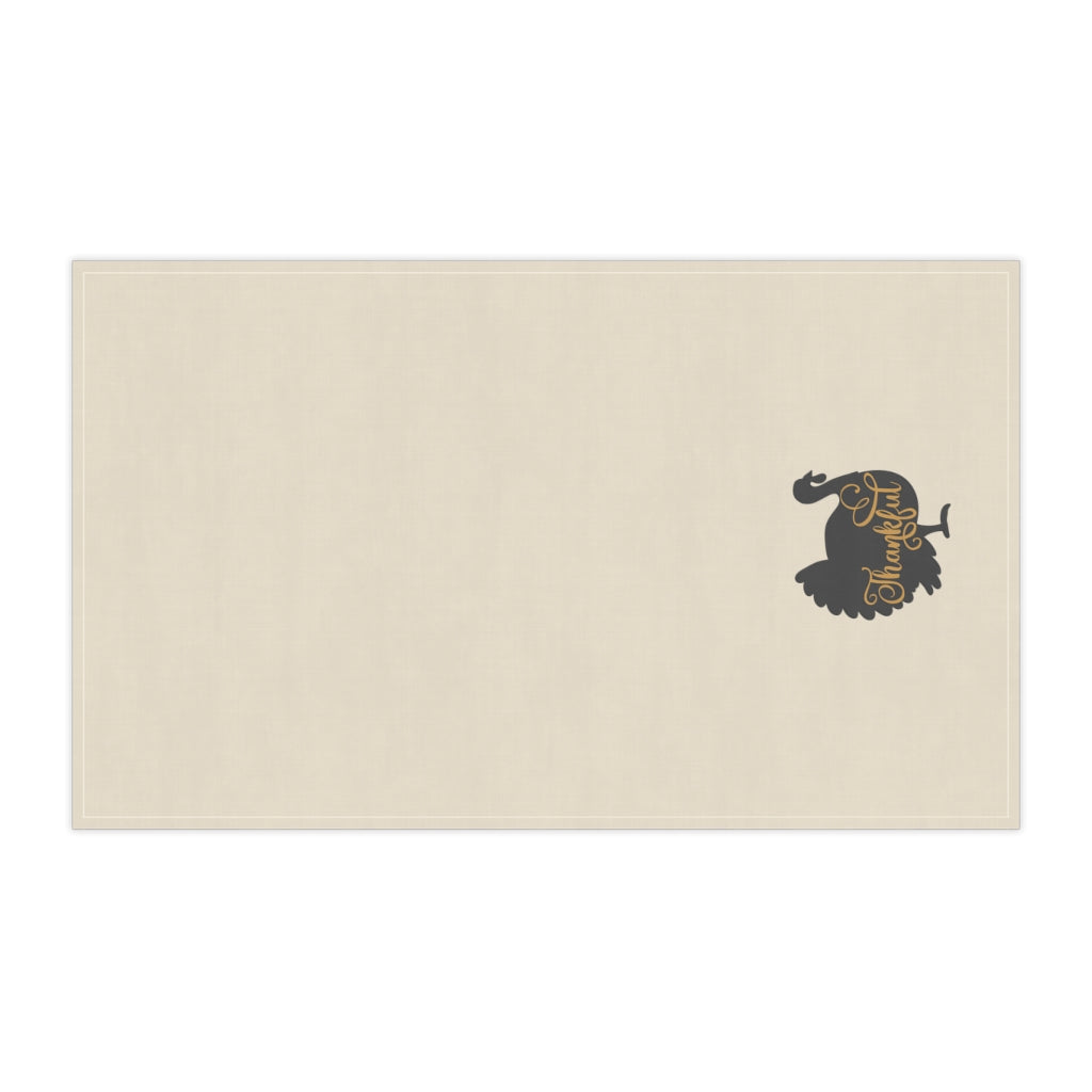 Lifestyle Details - Ecru Kitchen Towel - Thankful Turkey in Charcoal - Horizontal