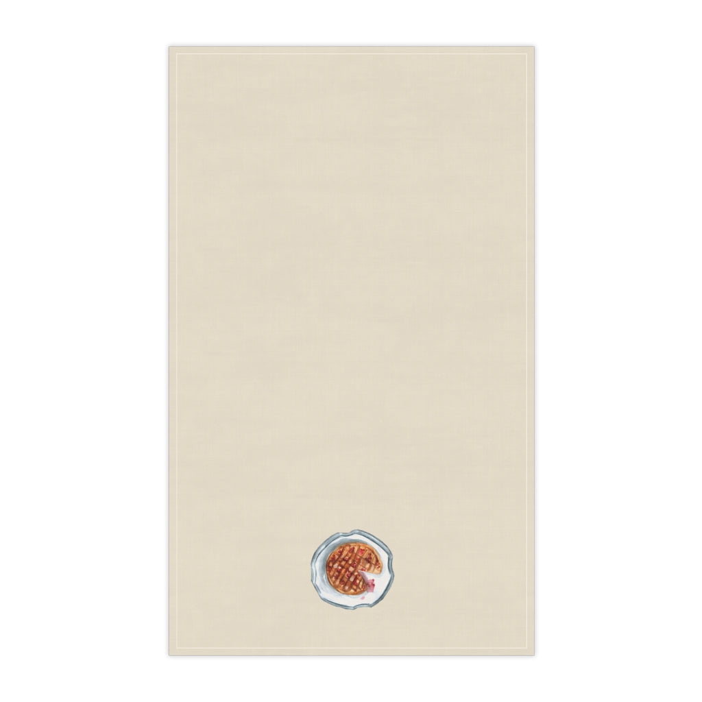 Lifestyle Details - Ecru Kitchen Towel - Watercolor Pie - Vertical