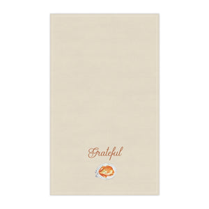 Lifestyle Details - Ecru Kitchen Towel - Watercolor Turkey - Grateful - Vertical