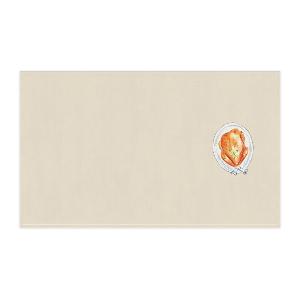 Lifestyle Details - Ecru Kitchen Towel - Watercolor Turkey - Horizontal