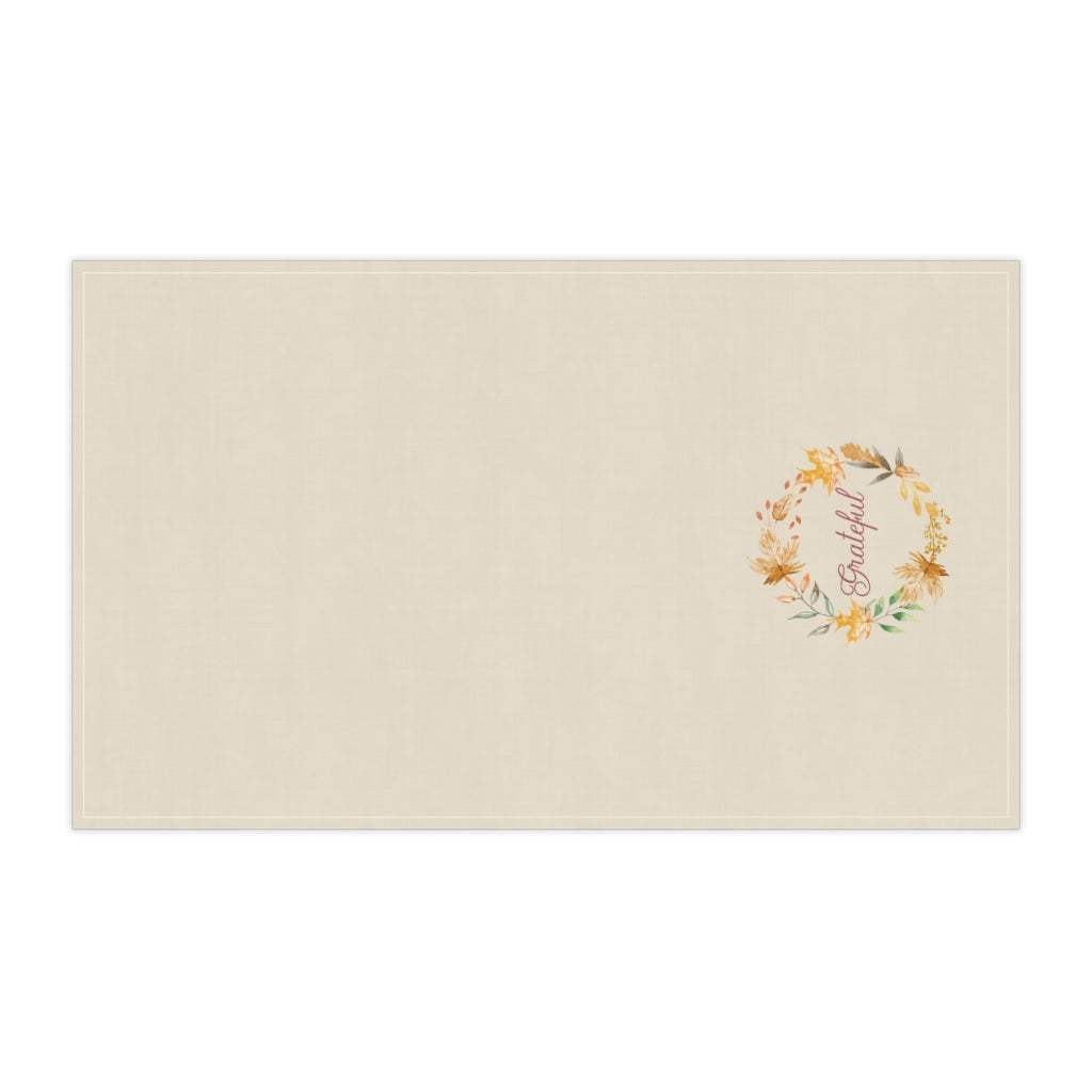 Lifestyle Details - Ecru Kitchen Towel - Watercolor Wreath - Grateful - Horizontal