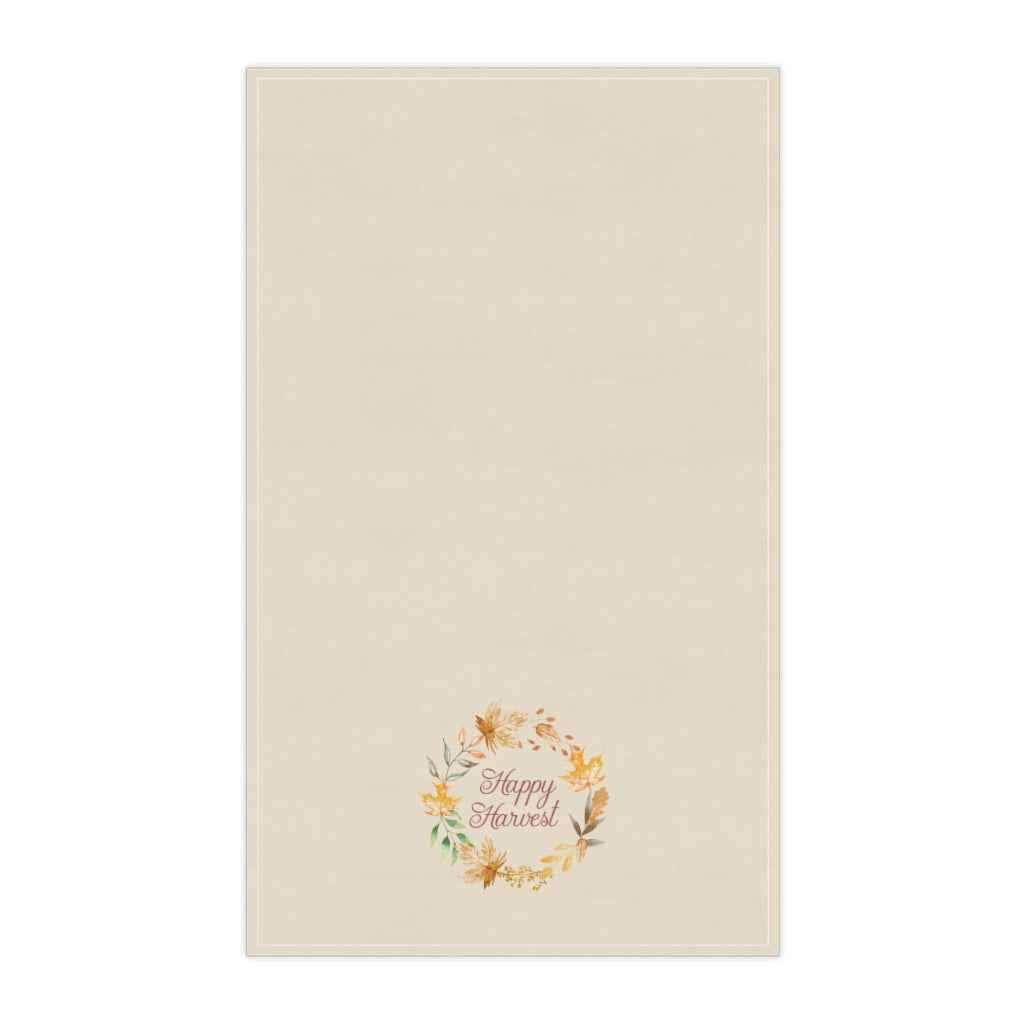 Lifestyle Details - Ecru Kitchen Towel - Watercolor Wreath - Happy Harvest - Vertical