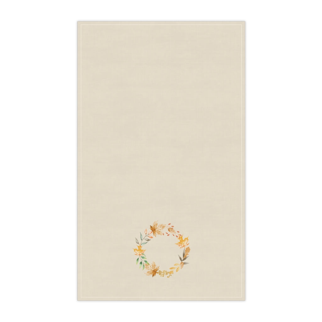 Lifestyle Details - Ecru Kitchen Towel - Watercolor Wreath - Vertical
