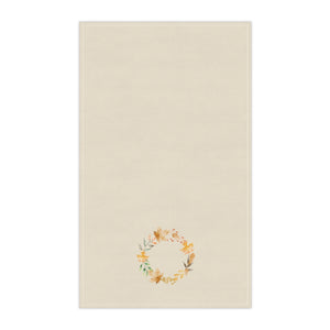 Lifestyle Details - Ecru Kitchen Towel - Watercolor Wreath - Vertical