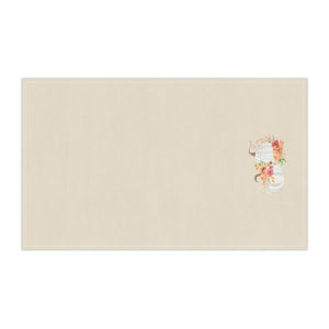 Lifestyle Details - Ecru Kitchen Towel - White Pumpkins Watercolor Arrangement - Horizontal