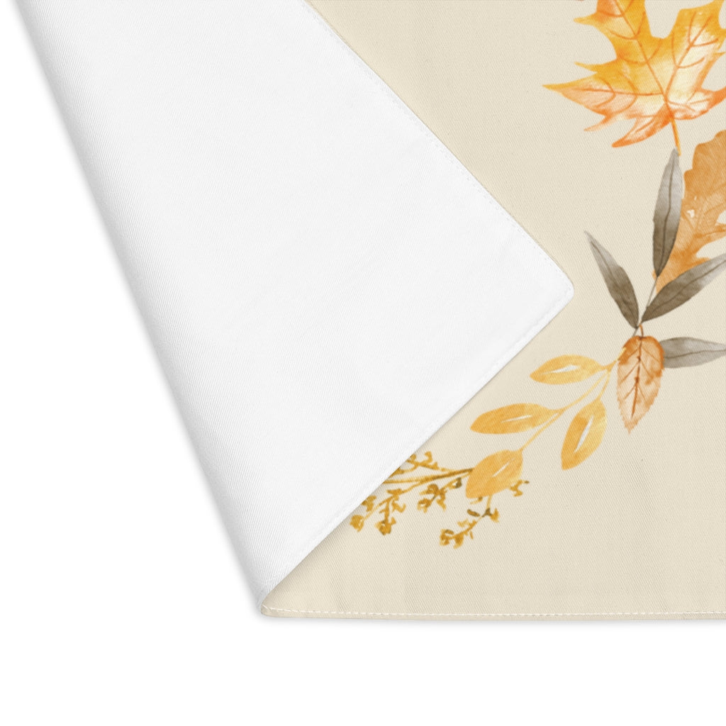 Lifestyle Details - Ecru Table Placemat - Watercolor Wreath - Front View