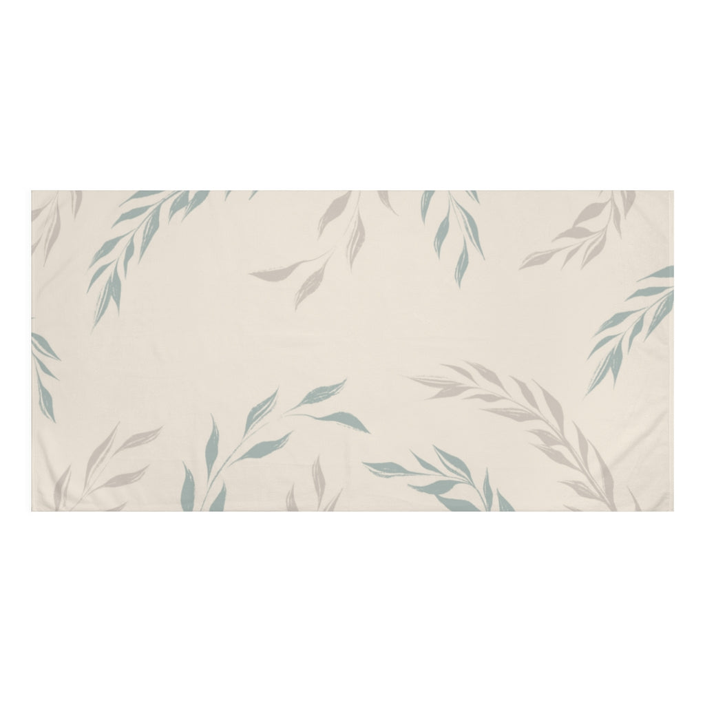 Lifestyle Details - Ecru Windy Leaves Beach Towel - Horizontal
