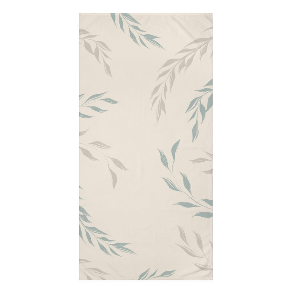 Lifestyle Details - Ecru Windy Leaves Beach Towel - Vertical