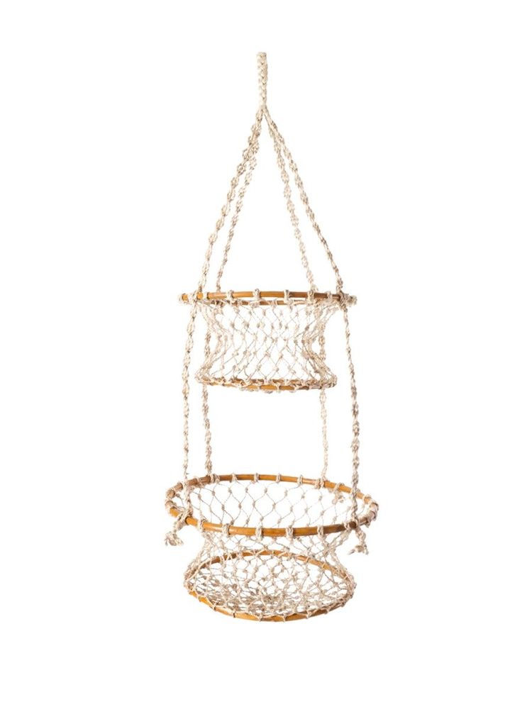 double hanging basket planter Jhuri Double Hanging Planter Basket