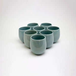 Lifestyle Details - Large Goblet Stemless Wine Glasses in Pale Jade - Set of 8