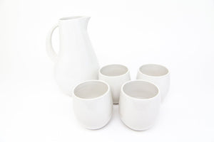 Lifestyle Details - Large Pitcher & Stoneware Cups Set in Pearl