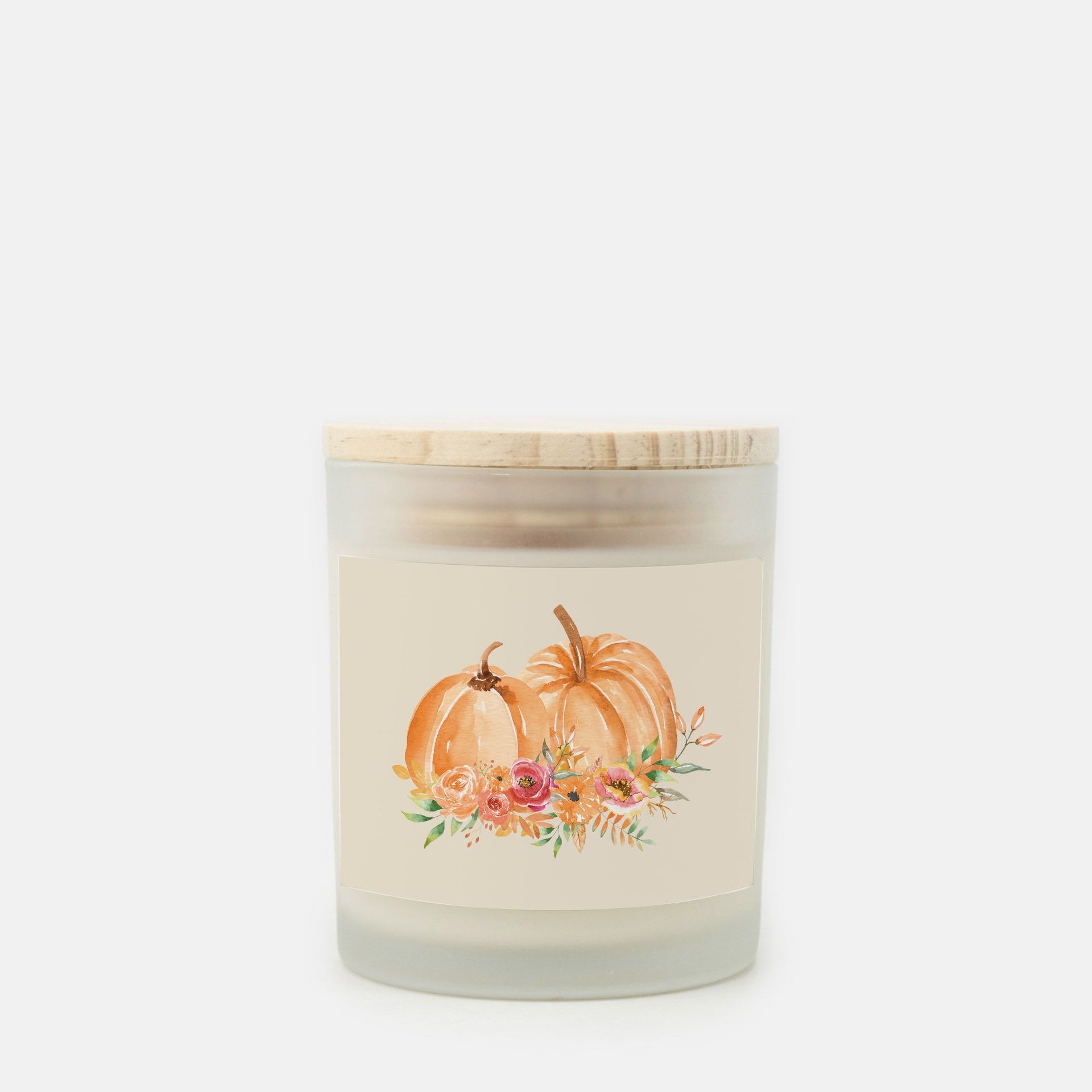 Lifestyle Details - Orange Pumpkins Frosted Glass Candle  - Cashmere Vanilla