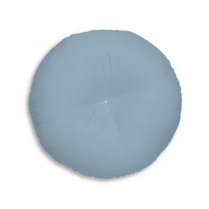Lifestyle Details - Round Tufted Floor Pillow - Blue Grey - Large - Back View