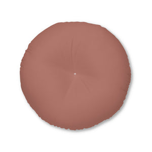 Lifestyle Details - Round Tufted Floor Pillow - Brick - Large - Front View