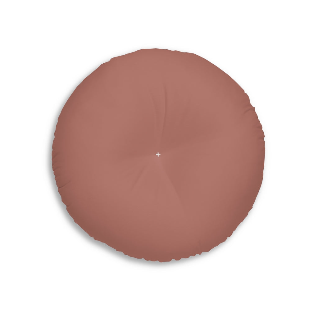 Lifestyle Details - Round Tufted Floor Pillow - Brick - Small - Front View