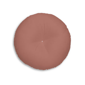 Lifestyle Details - Round Tufted Floor Pillow - Brick - Small - Back View
