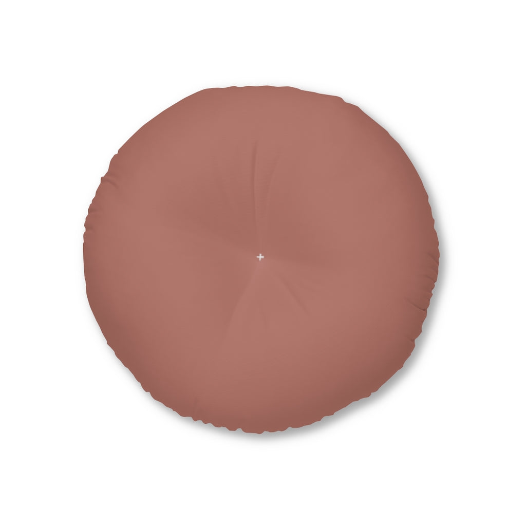 Lifestyle Details - Round Tufted Floor Pillow - Brick - Small - Front View
