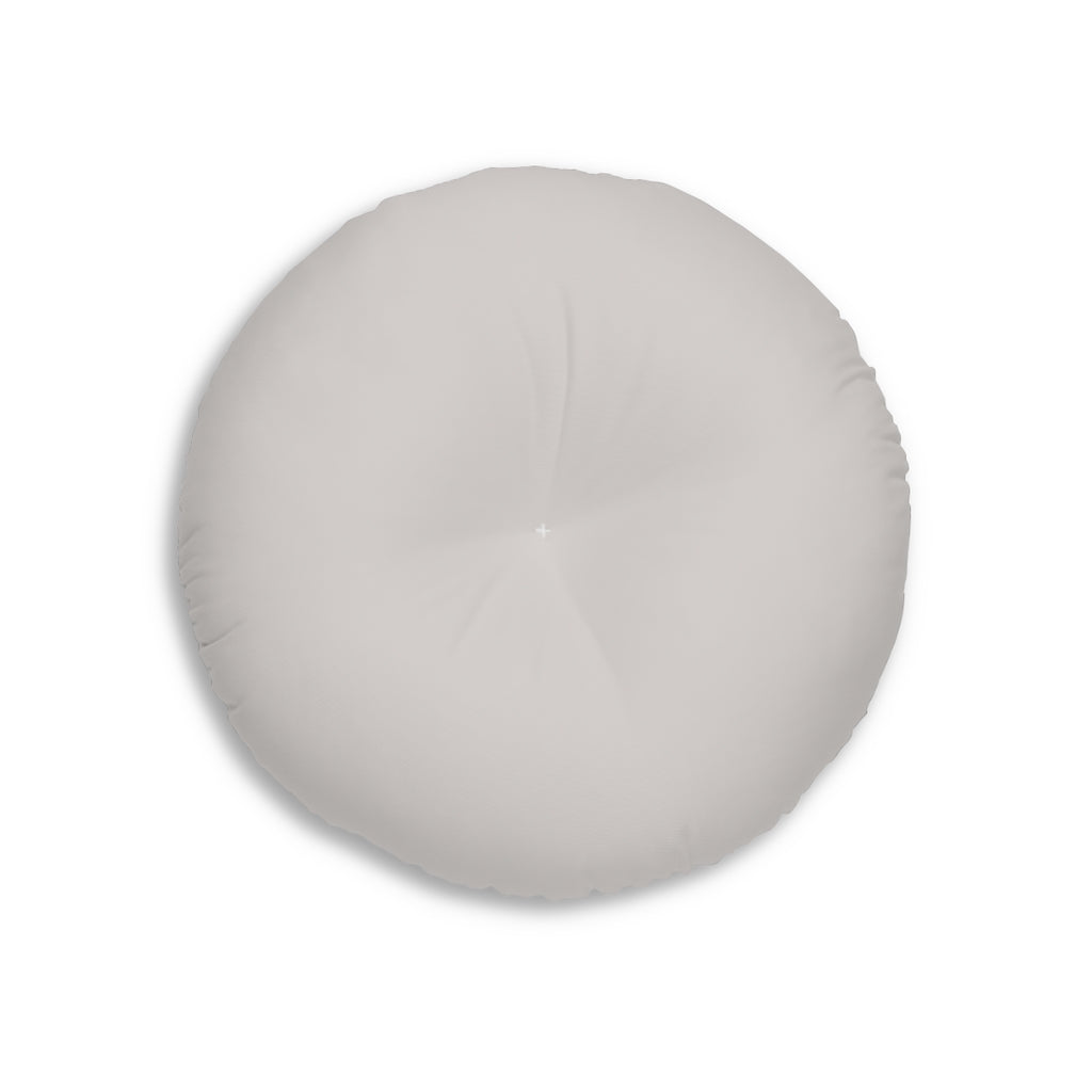 Lifestyle Details - Round Tufted Floor Pillow - Dove - Small - Back View