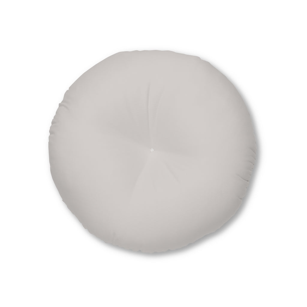 Lifestyle Details - Round Tufted Floor Pillow - Dove - Small - Front View