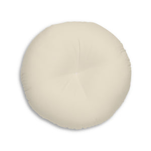 Lifestyle Details - Round Tufted Floor Pillow - Ecru - Large - Back View