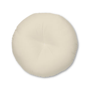 Lifestyle Details - Round Tufted Floor Pillow - Ecru - Large - Front View