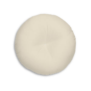 Lifestyle Details - Round Tufted Floor Pillow - Ecru - Small - Back View