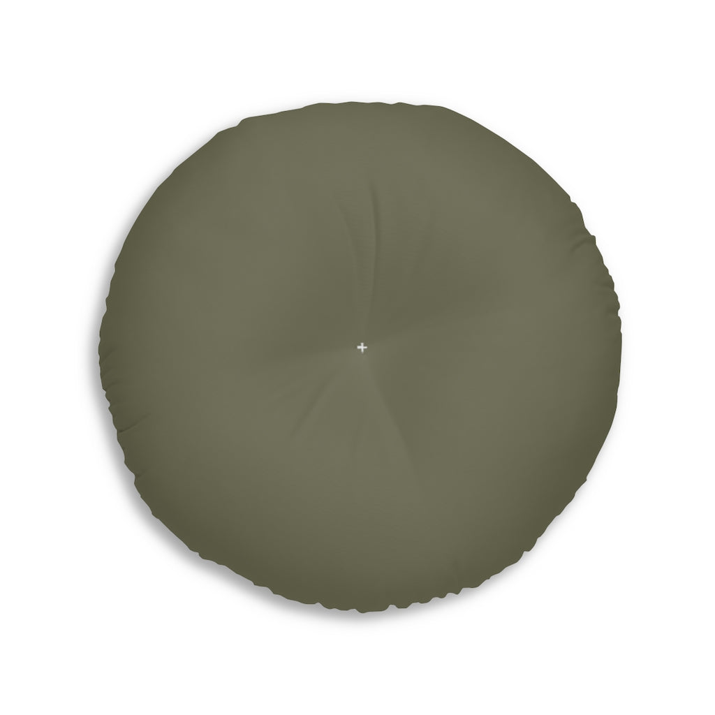 Lifestyle Details - Round Tufted Floor Pillow - Hunter - Large - Back View