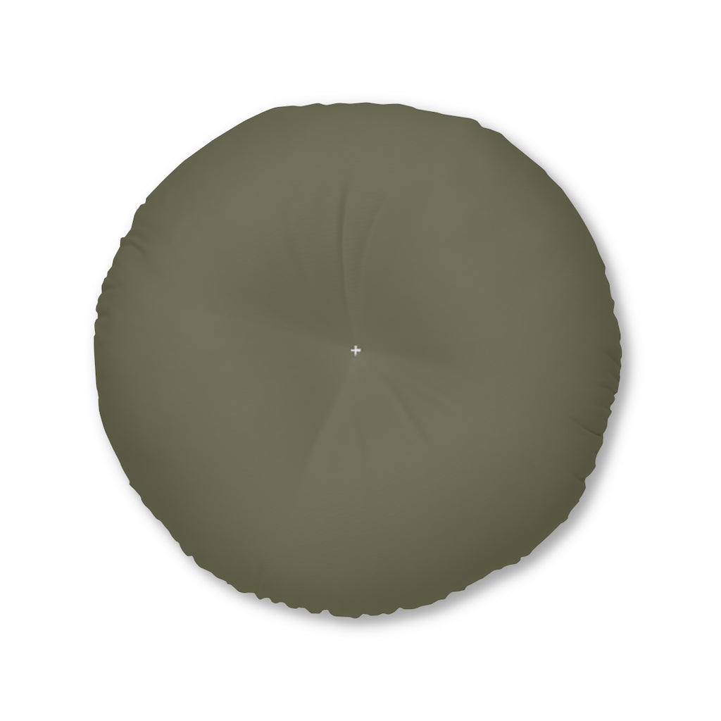 Lifestyle Details - Round Tufted Floor Pillow - Hunter - Large - Front View