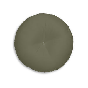 Lifestyle Details - Round Tufted Floor Pillow - Hunter - Small - Back View