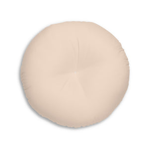 Lifestyle Details - Round Tufted Floor Pillow - Light Salmon - Large - Back View