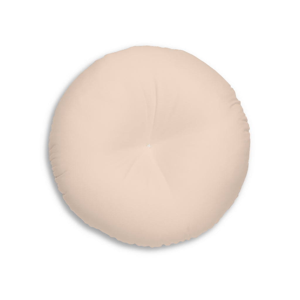 Lifestyle Details - Round Tufted Floor Pillow - Light Salmon - Small - Front View