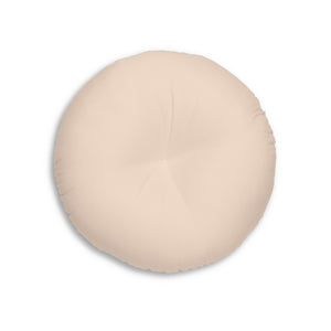 Lifestyle Details - Round Tufted Floor Pillow - Light Salmon - Small - Back View