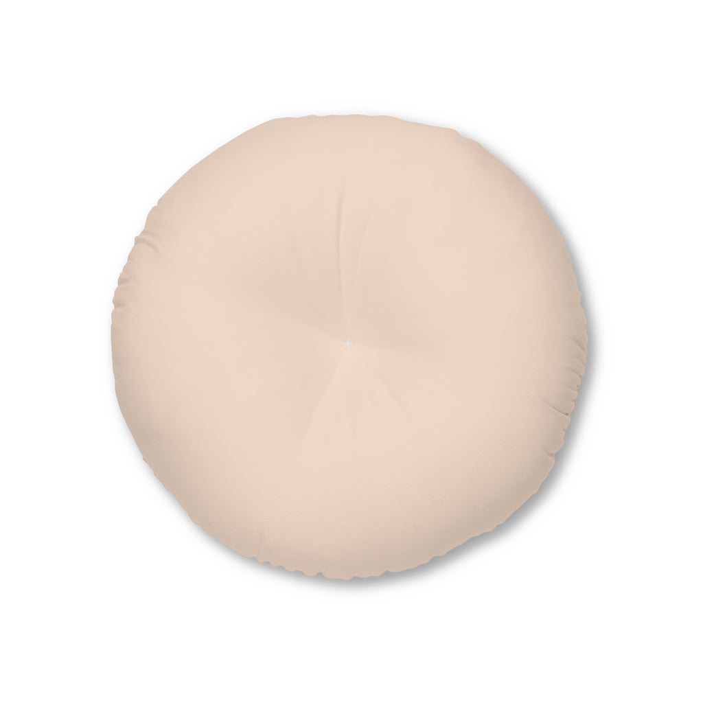 Lifestyle Details - Round Tufted Floor Pillow - Light Salmon - Small - Front View
