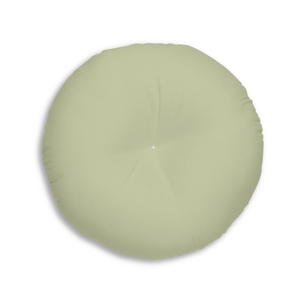 Lifestyle Details - Round Tufted Floor Pillow - Olive - Large - Back View