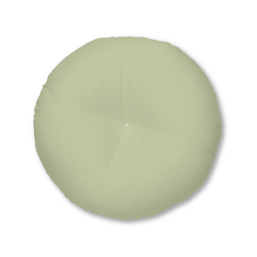 Lifestyle Details - Round Tufted Floor Pillow - Olive - Large - Front View