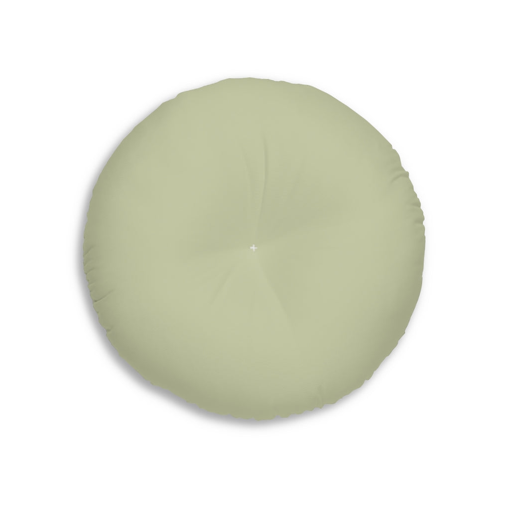 Lifestyle Details - Round Tufted Floor Pillow - Olive - Small - Back View