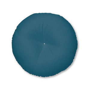 Lifestyle Details - Round Tufted Floor Pillow - Peacock - Large - Front View