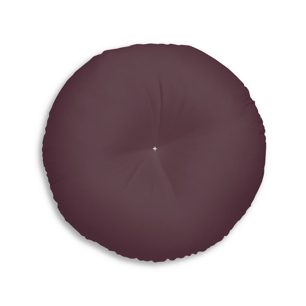 Lifestyle Details - Round Tufted Floor Pillow - Plum - Large - Back View