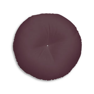 Lifestyle Details - Round Tufted Floor Pillow - Plum - Large - Back View